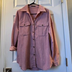 Blush Pink Corduroy Shacket